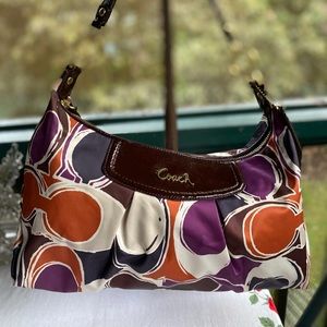 Coach Ashley Hand Drawn Scarf Print Hobo Purse